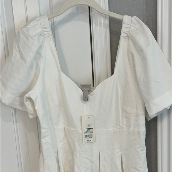 a new day White Sweetheart Cotton Midi Dress with Short Sleeves & Pockets - Picture 8 of 11